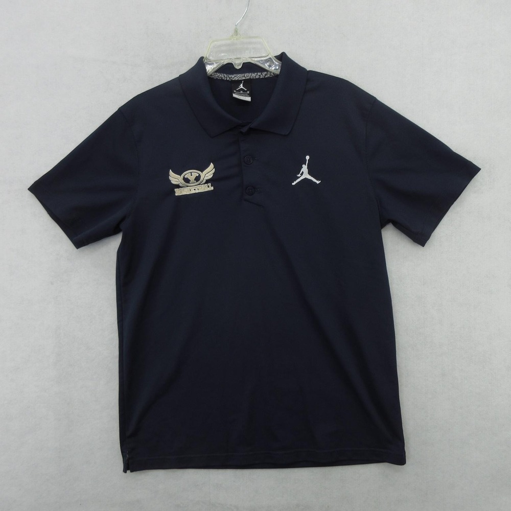 BYU Cougars Shirt Mens Medium Blue NCAA Basketball Jordan Dri-FIT Polo Golf